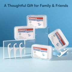 Fresh smile after using FAMILIFE floss picks