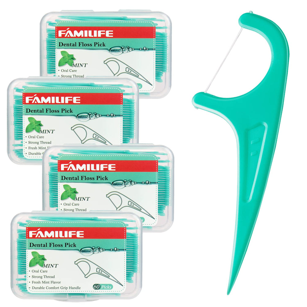 FAMILIFE Mint Floss Picks 240-count package front view