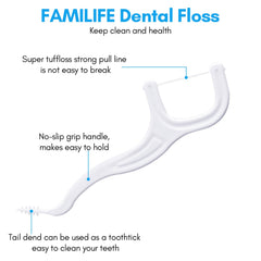White unflavored floss picks with travel case