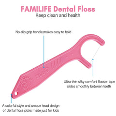 Packaging close-up of FAMILIFE kids flossers