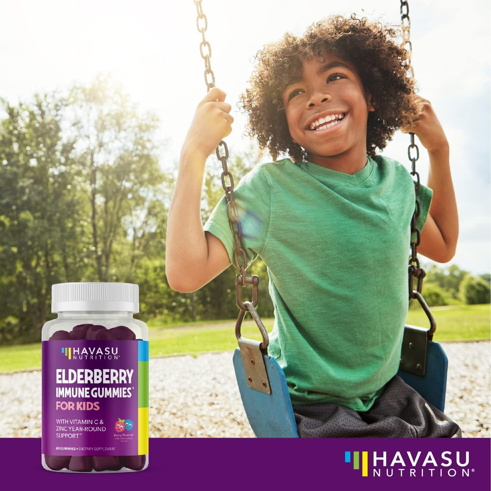 Family-friendly immune support bottle with berry flavor