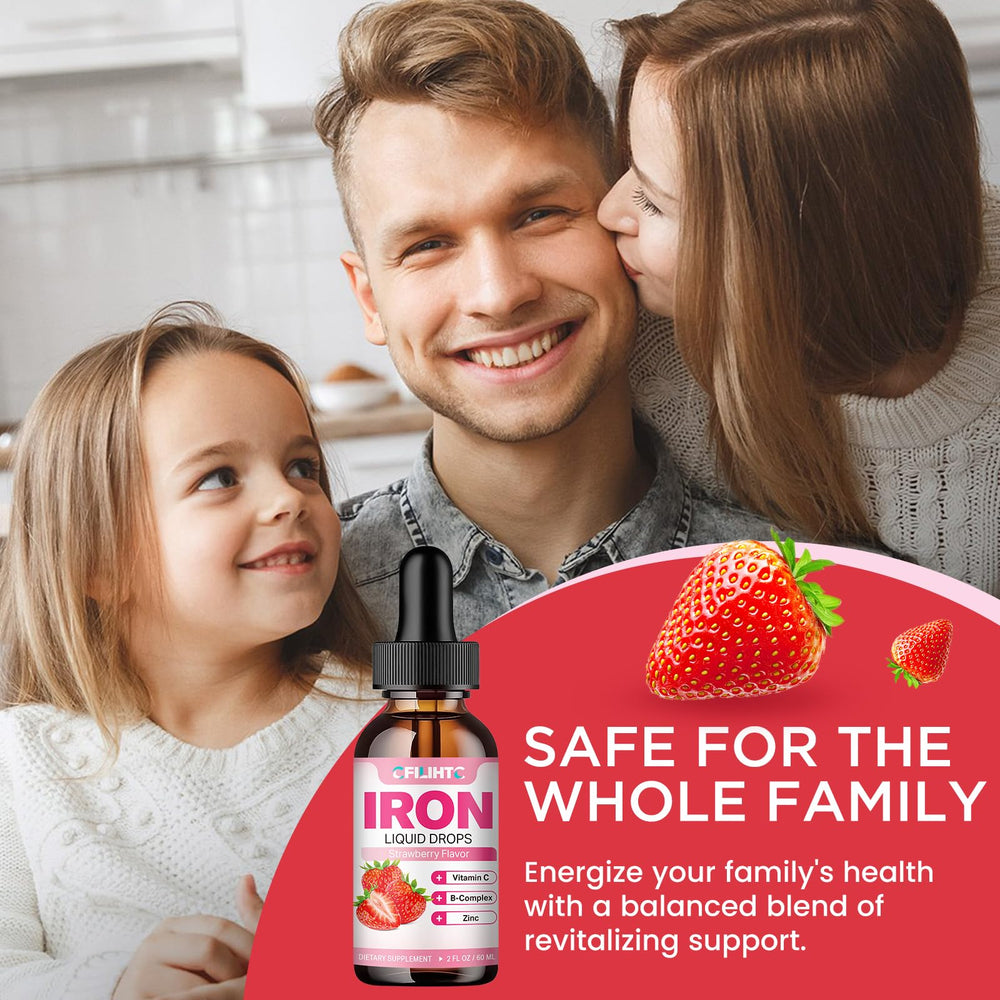 Family-friendly strawberry iron drops 4 oz for all ages