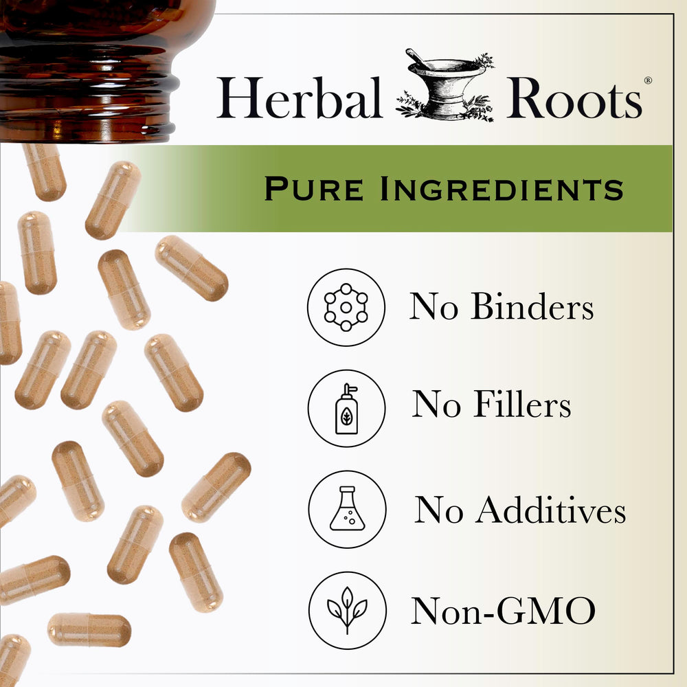 Herbal Roots family-owned brand logo and products
