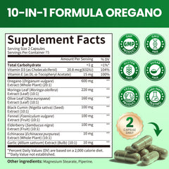 Family-friendly travel bottle of oregano oil capsules