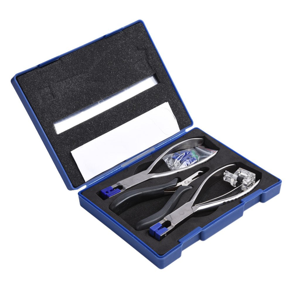 Professional optical tools for rimless glasses repair in use