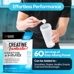 Unflavored, micronized creatine monohydrate powder in glass container