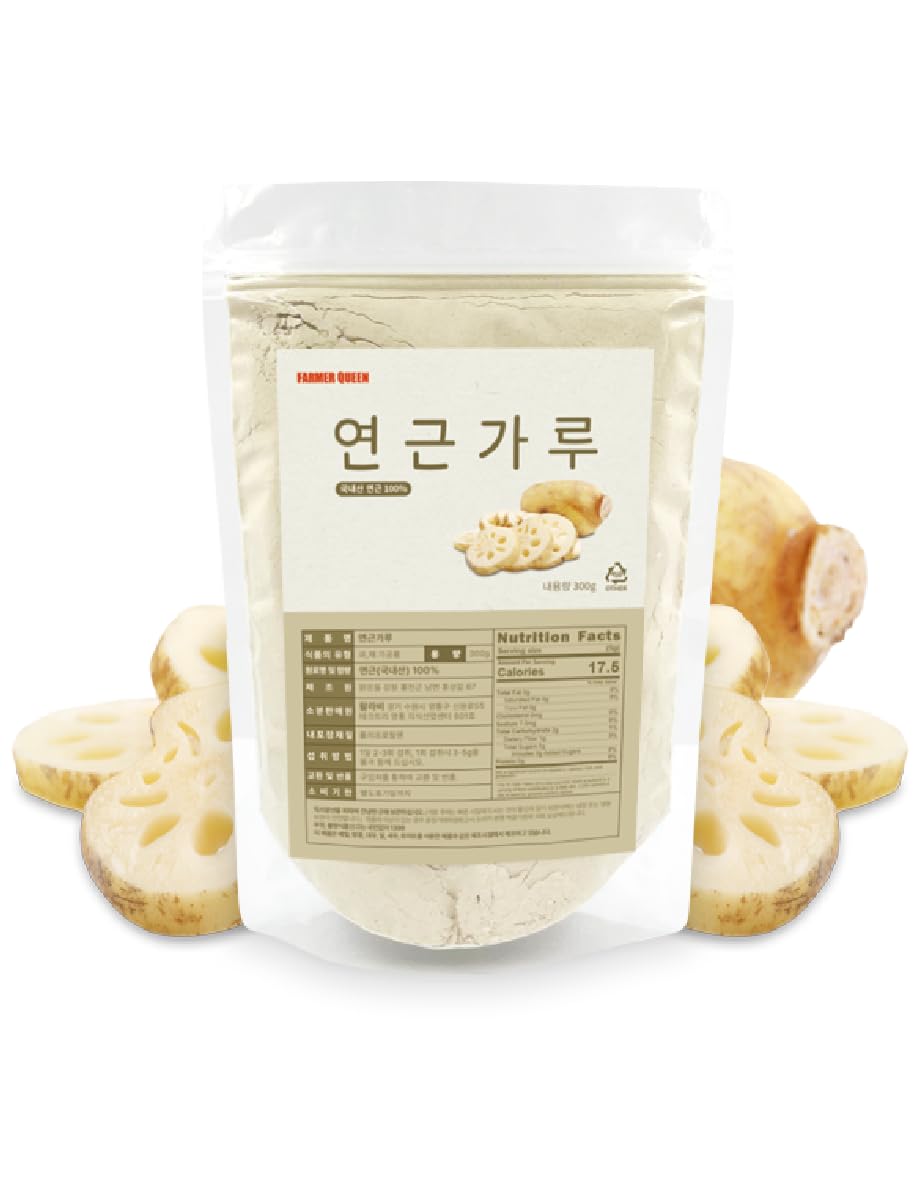 Front packaging of FARMER QUEEN Korean Lotus Root Powder 300g