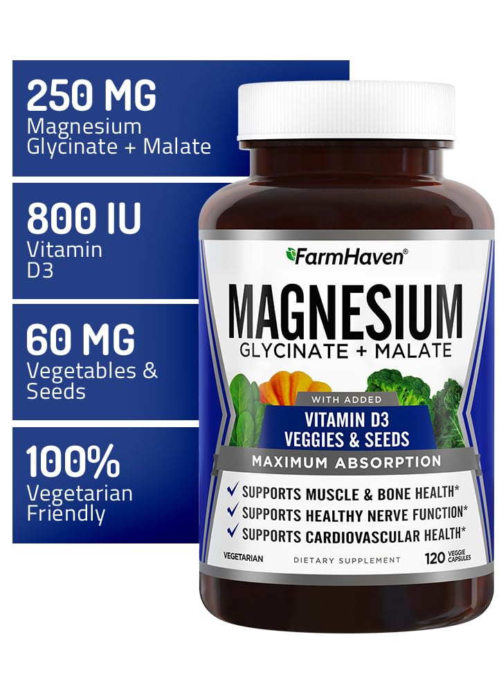 Magnesium and Vitamin D3 supporting bone health and immune function with veggie minerals