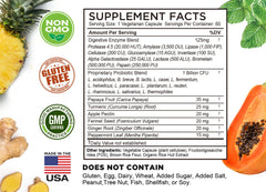 Vegetarian, non-GMO, gluten-free FarmHaven Digestive Enzymes packaging