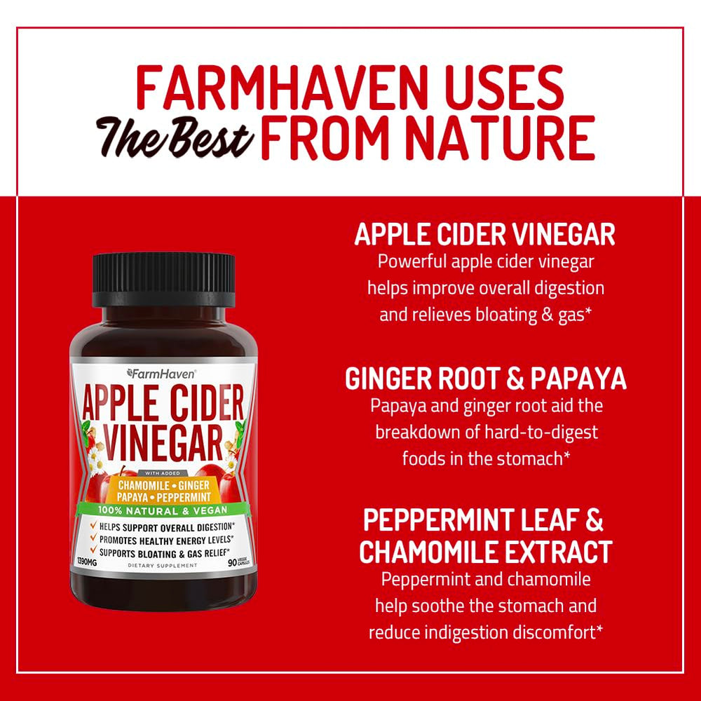 FarmHaven etiqueta destaca ingredientes no OGM y calidad.