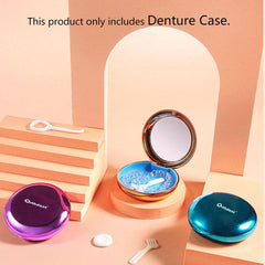 Magnetic closure detail on blue retainer case