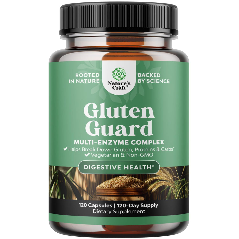 Bottle of Fast Acting Gluten Digestive Enzymes 120-count