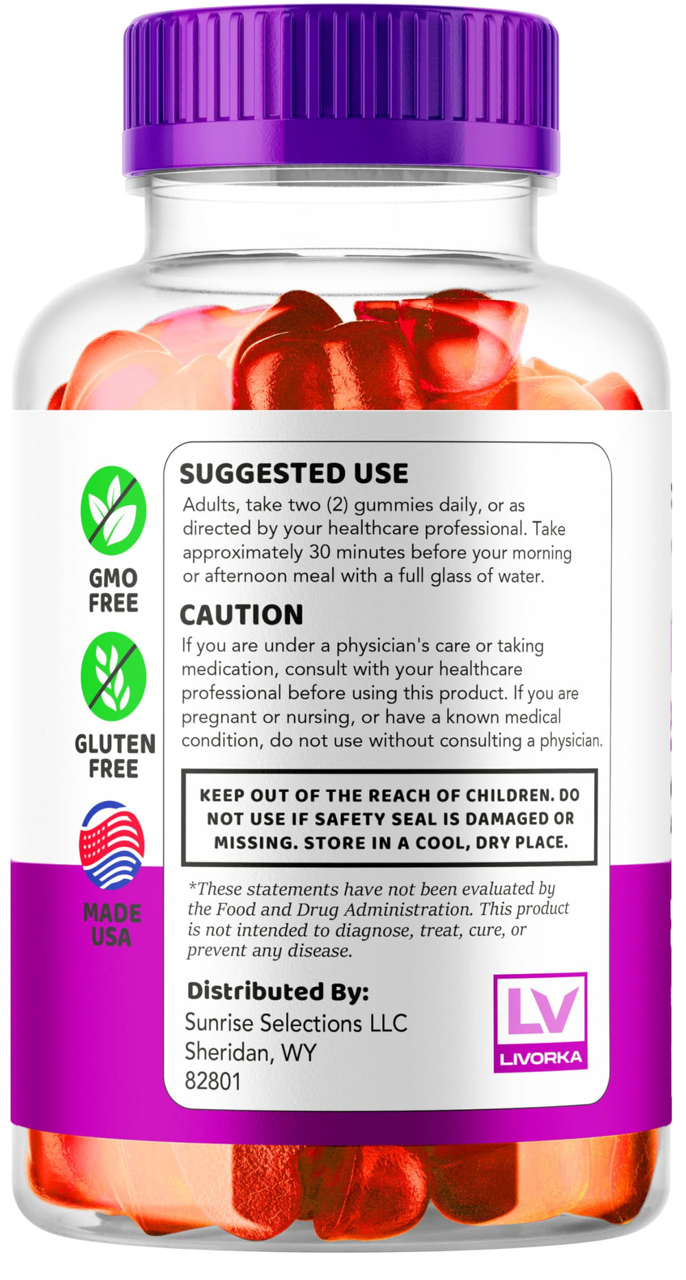 120 gummies two months supply label