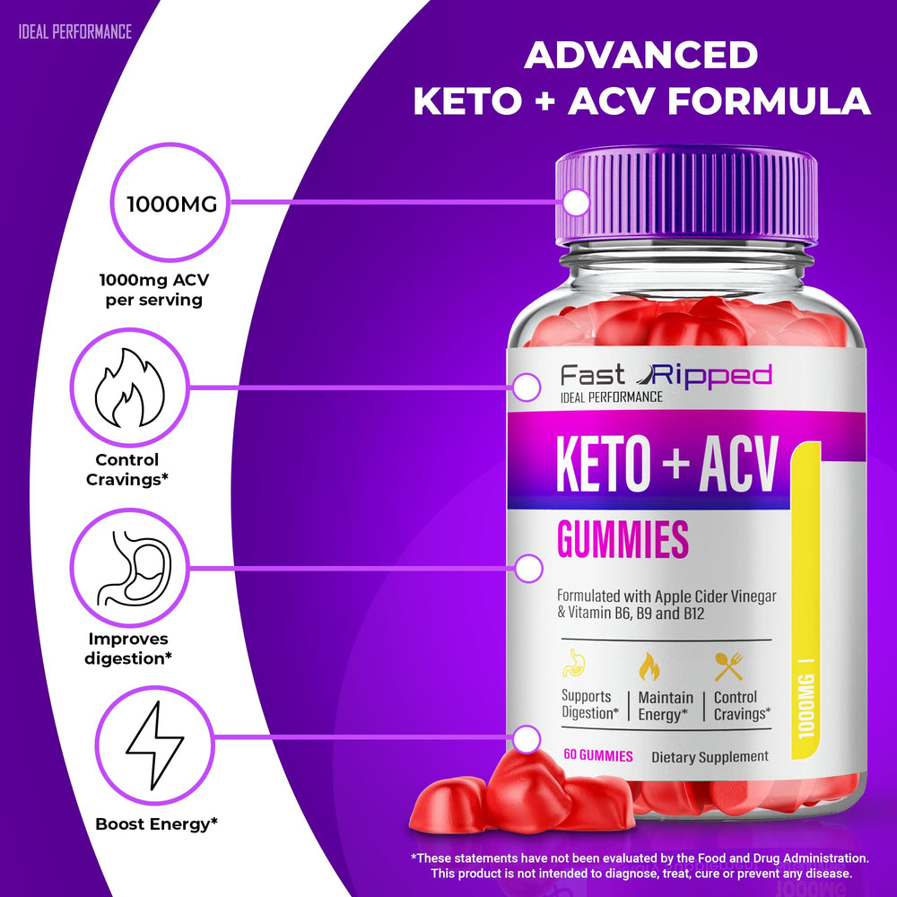 Packaging showing Keto + ACV all-natural formula icons