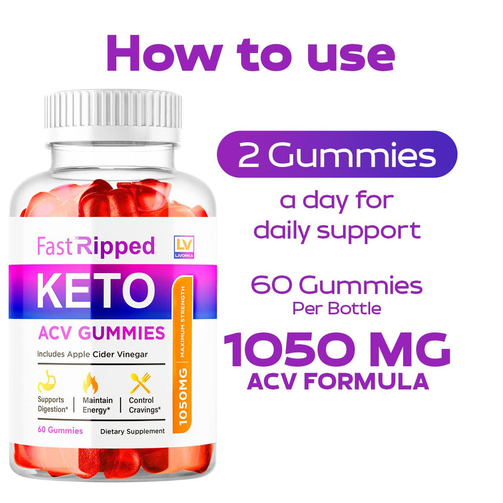 Back label with ingredients on the Fast Ripped Keto ACV Gummies bottle