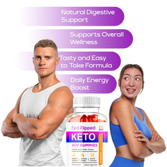 Front view of the 5-pack bottle for Fast Ripped Keto ACV Gummies