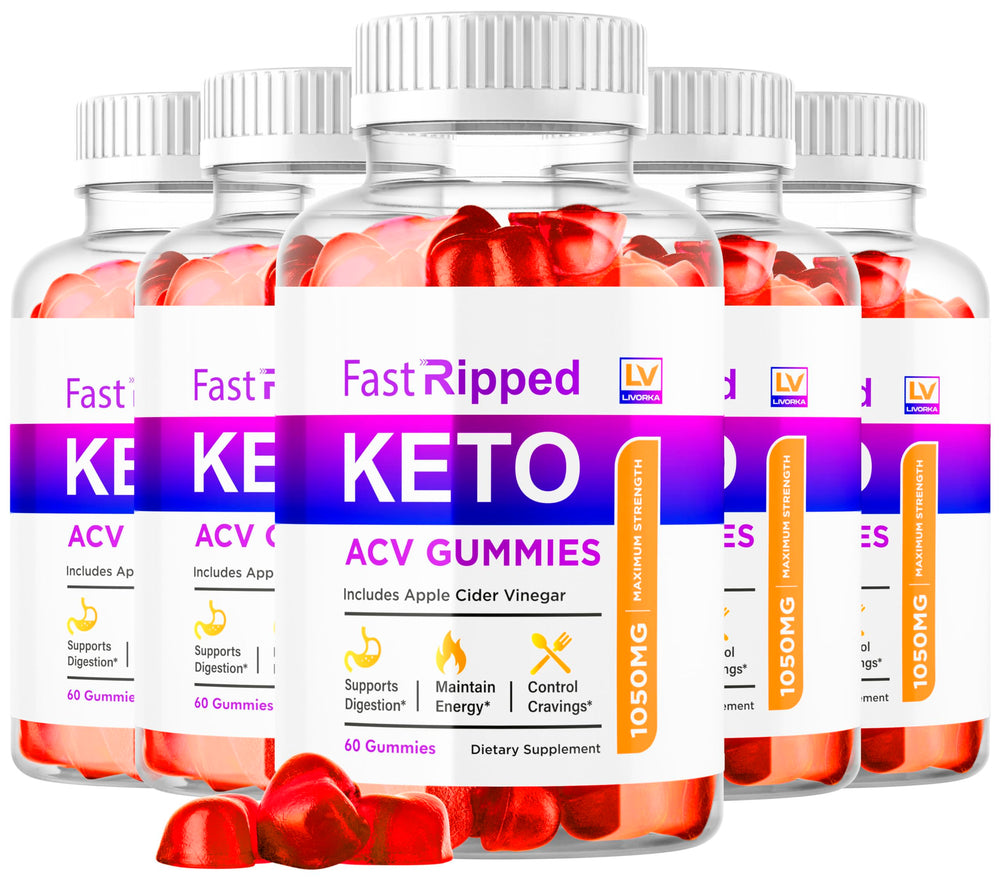 Hero image of the 5-pack Fast Ripped Keto ACV Gummies