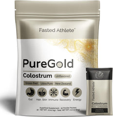 Fasted Athlete PureGold Colostrum Powder packaging and label