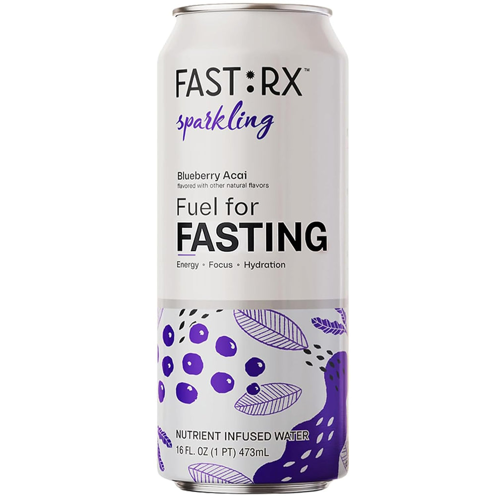FASTRX blueberry acai sparkling can for zero sugar hydration during fasting