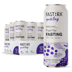 FASTRX blueberry acai sparkling can for zero sugar hydration during fasting