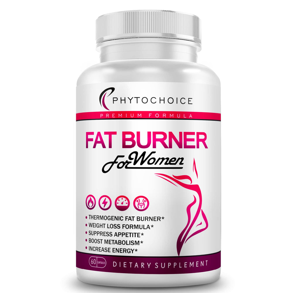 Bottle of Fat Burner for Women with raspberry ketones, green tea, and African mango.