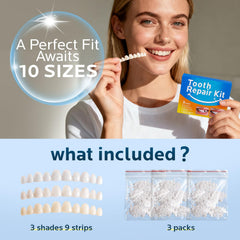 Portable tooth repair kit carried in pocket or bag for travel
