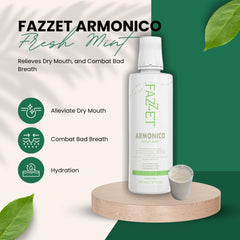 FAZZET ARMONICO packaging and bottle on a countertop