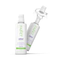 Mouthwash being poured from FAZZET Intenso bottle