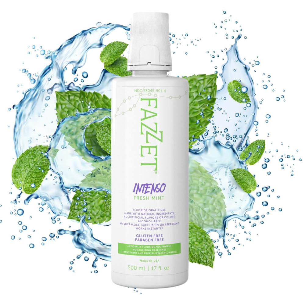 Back label with ingredients on FAZZET Intenso bottle