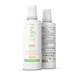 FAZZET LUZ Tonsil Stone Mouthwash bottle on white background