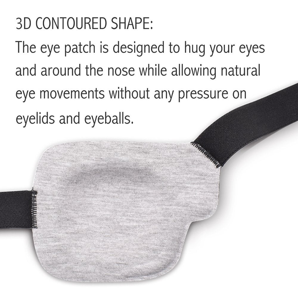 FCAROLYN 3D Eye Patch Gray Right Eye - side view showing adjustable strap