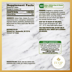 No artificial colors or flavors on Spring Valley Calcium Citrate package