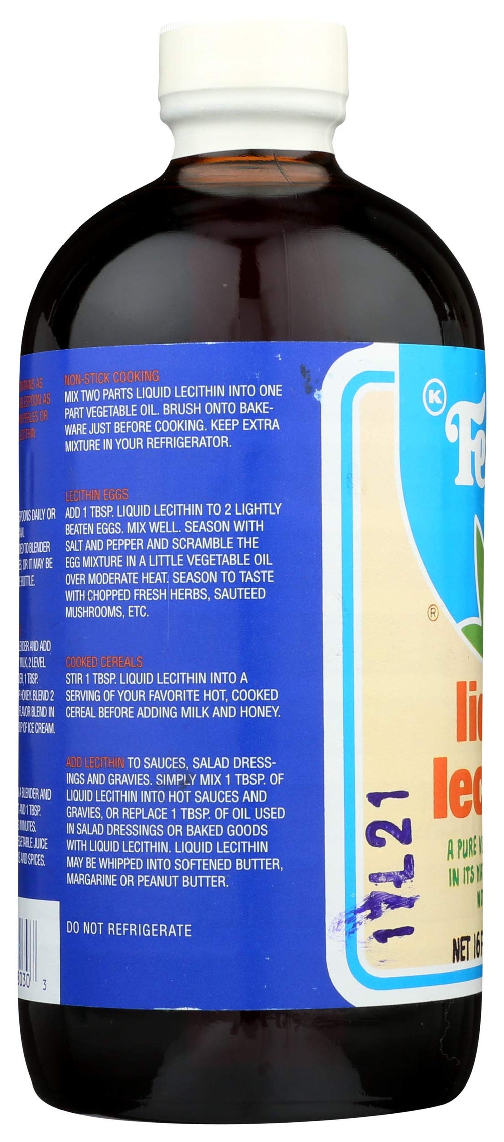 16 oz Fearn Natural Foods Liquid Lecithin bottle with packaging