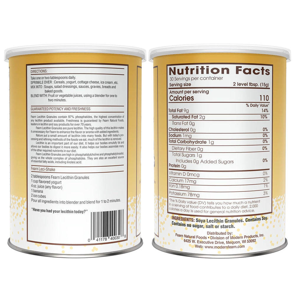 Fearn Lecithin granules sprinkled on oatmeal for smoother texture