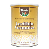 Fearn Soy Lecithin Granules tub label highlights quality and phosphatide content