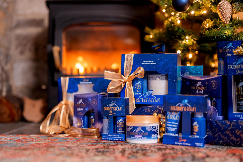 Promotional banner mockup for Feather & Down Sleep Butter