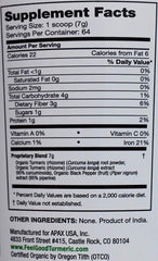 Turmeric powder being scooped from a jar