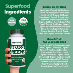 Kale and spinach illustration on the packaging