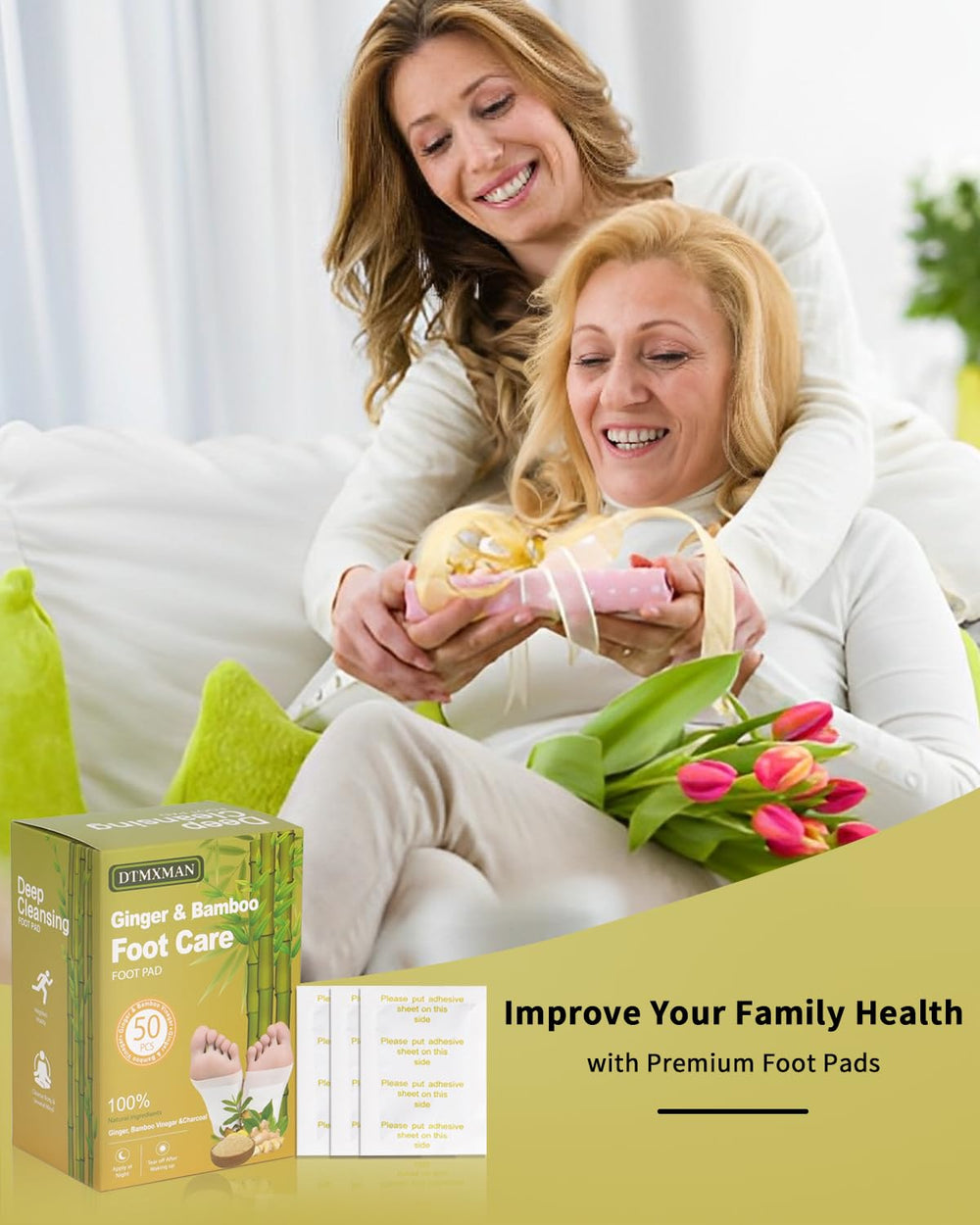 Feet after overnight use with ginger foot pads