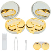 FEILIBAY marble contact lens case gold two-pack hero image