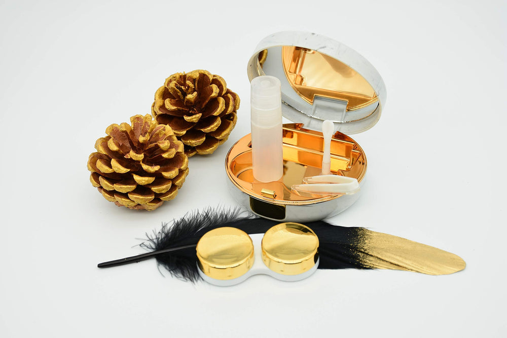 FEILIBAY travel kit with marble lens cases