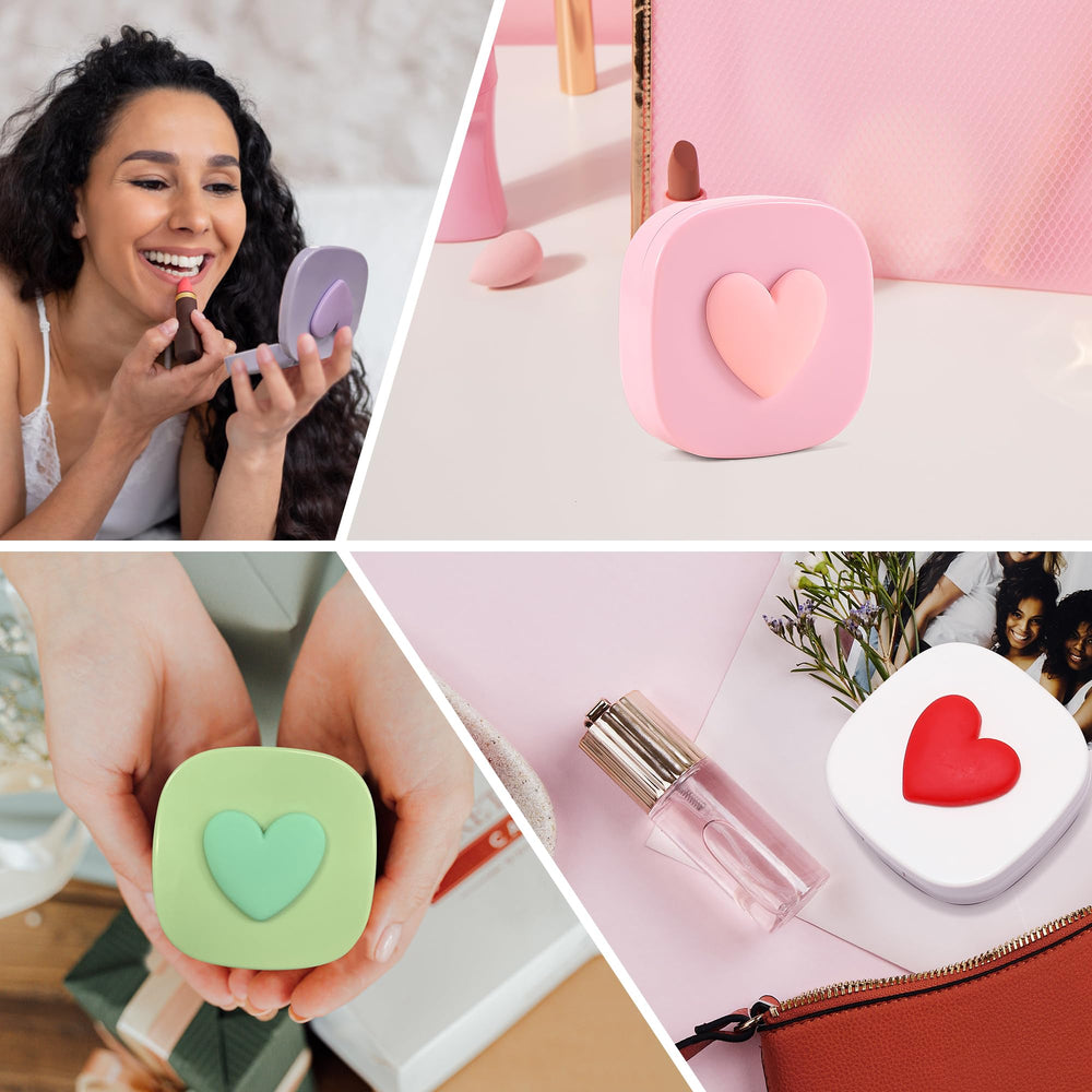 Pink FEISEDY all-in-one contact lens case kit for women