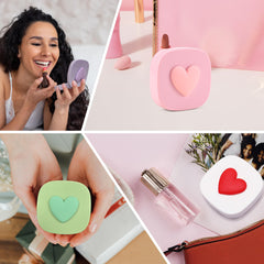 Pink FEISEDY all-in-one contact lens case kit for women