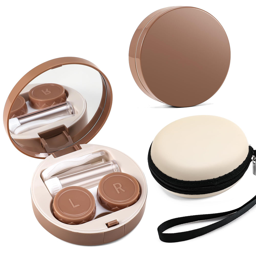 FEISEDY travel-friendly contact lens case with mirror