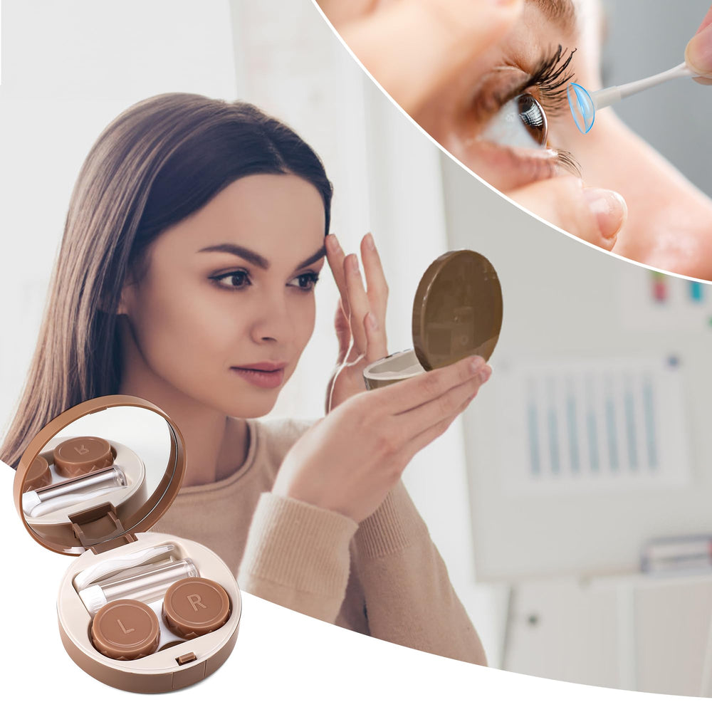 FEISEDY compact pocket-size contact lens case