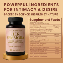 Capsules alongside Maca root and Horny Goat Weed imagery