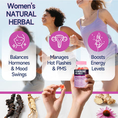 Herbal ingredients like Echinacea and Black Cohosh showcased on label