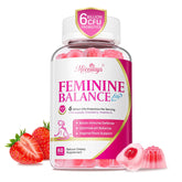 Feminine Balance Gummies bottle with Strawberry Flavor label
