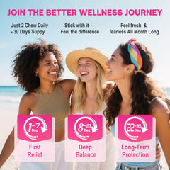Lifestyle image showing daily wellness with probiotic feminine gummies