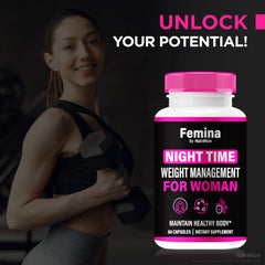 Close-up of Femme Nighttime Fat Burner bottle label